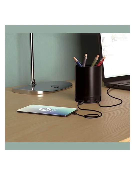 CHARGEUR PAR INDUCTION 10W AVEC FONCTION HUB ET POT A CRAYONS EN rAlu