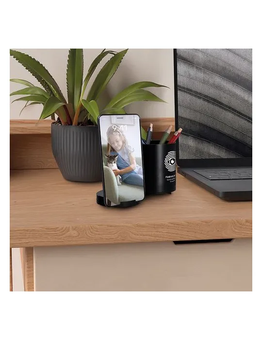 CHARGEUR PAR INDUCTION 10W AVEC FONCTION HUB ET POT A CRAYONS EN rAlu