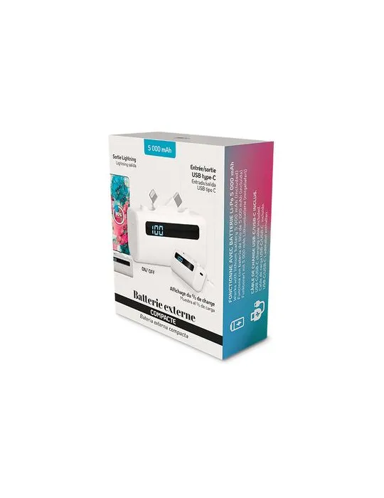 BATTERIE EXTERNE POWER BANK COMPACT 5000 mAh EN rABS marquage laser ultra précis