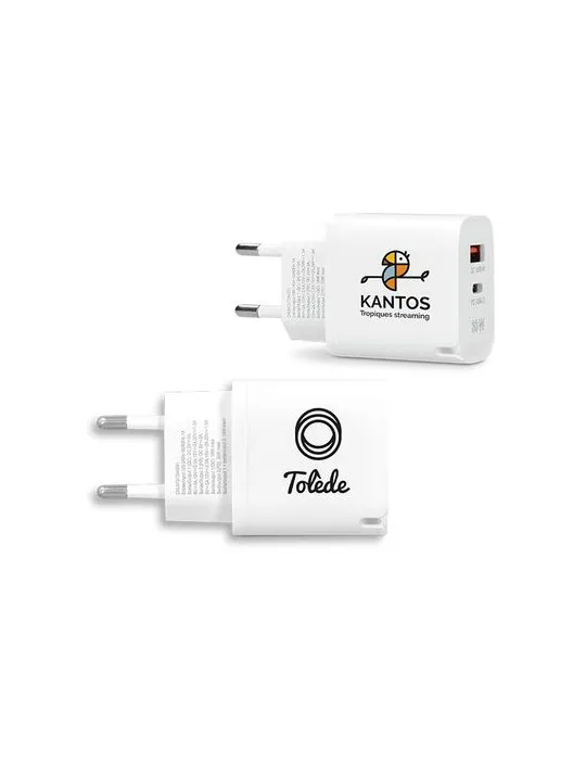 CHARGEUR SECTEUR RAPIDE 30 W SORTIES USB QC & TYPE-C PD