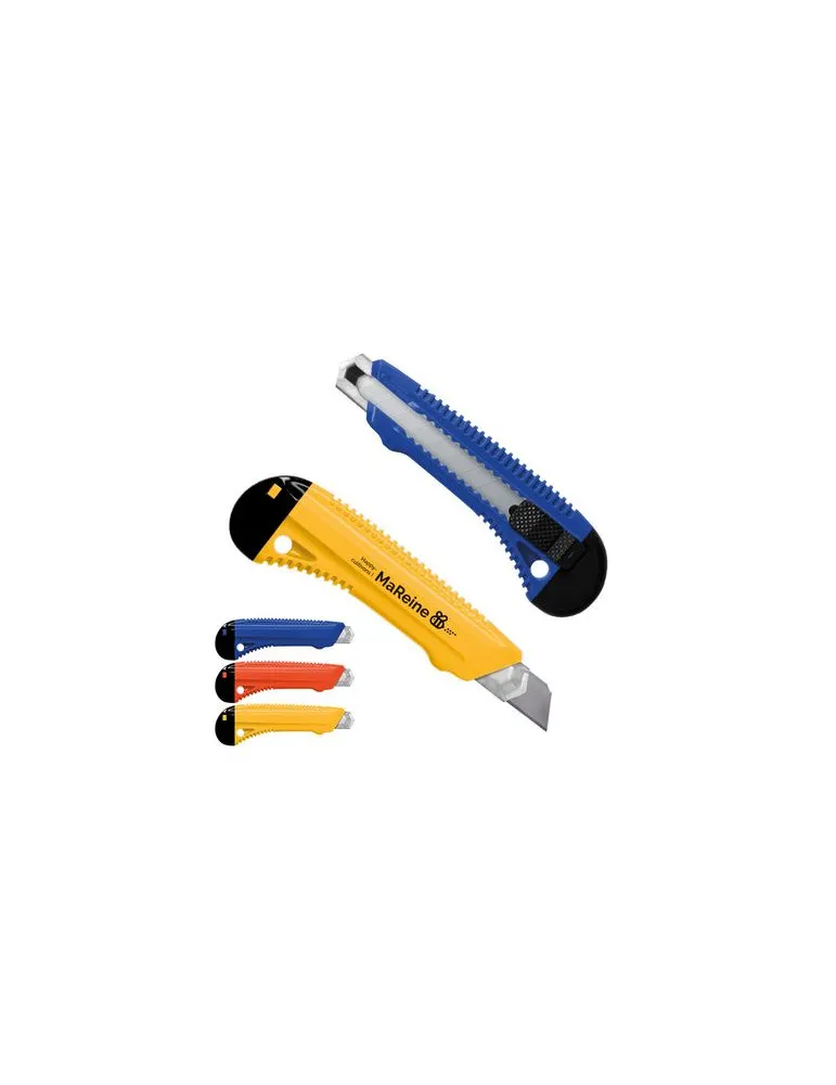 CUTTER PLASTIQUE PROFESSIONNEL AVEC GUIDE METAL ET BLOCAGE DE LAME personnalisable avec votre logo