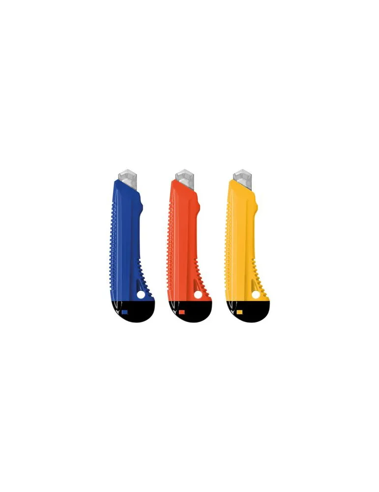 CUTTER PLASTIQUE PROFESSIONNEL AVEC GUIDE METAL ET BLOCAGE DE LAME impression haute définition