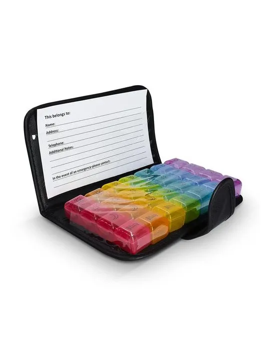 PILULIER HEBDOMADAIRE AVEC ETUI SIMILI CUIR