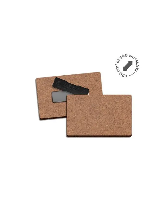 BADGE MDF EP 3 mm AVEC AIMANT ENTRE 20 cm2 ET 40 cm2 MAXI