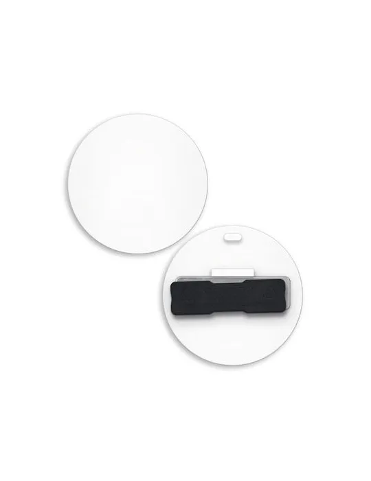 BADGE PLASTIQUE (PS) ROND Ø55 mm AVEC AIMANT
