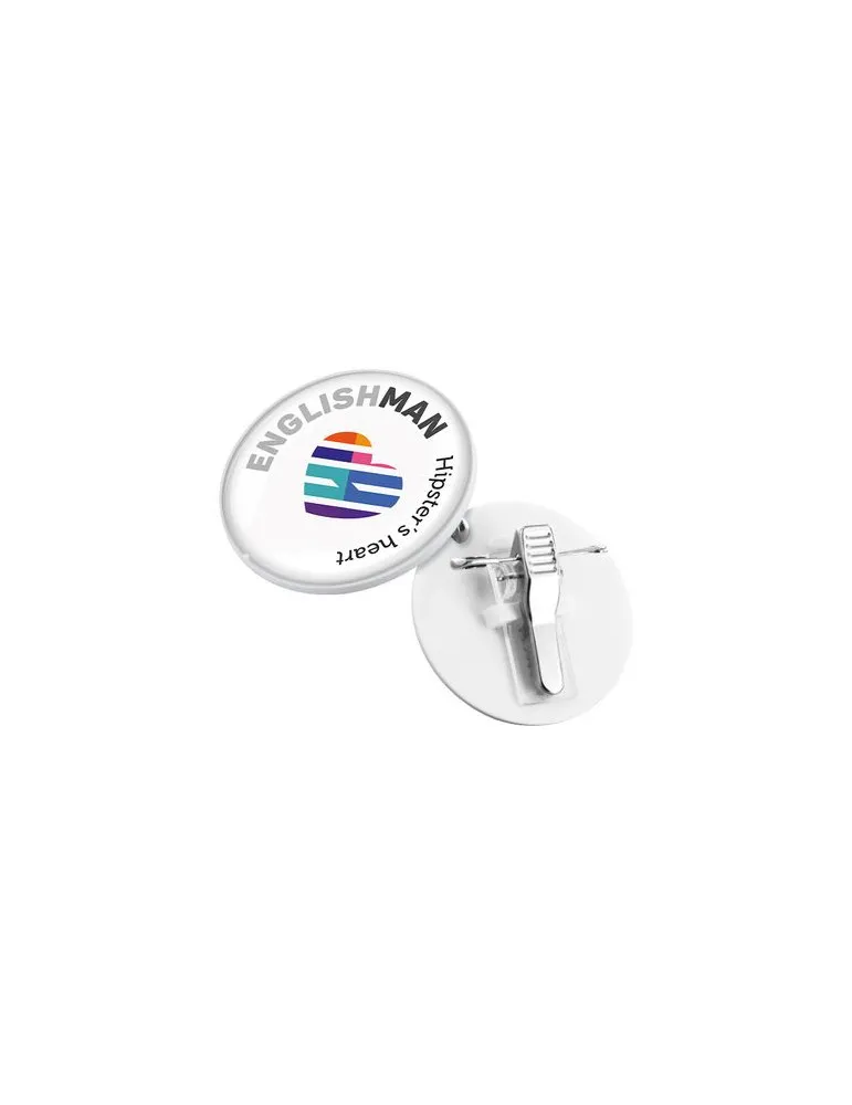 BADGE PLASTIQUE (PS) AVEC PINCE-EPINGLE POUR QUADRIDOME