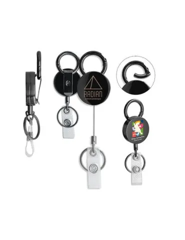 BADGE: PORTE-BADGES RETRACTABLE COQUE EN METAL