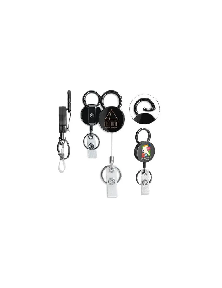 BADGE: PORTE-BADGES RETRACTABLE COQUE EN METAL