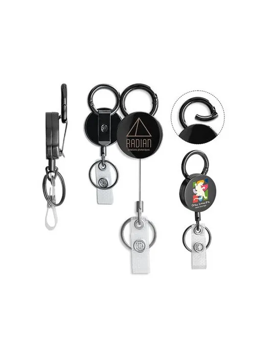 BADGE: PORTE-BADGES RETRACTABLE COQUE EN METAL