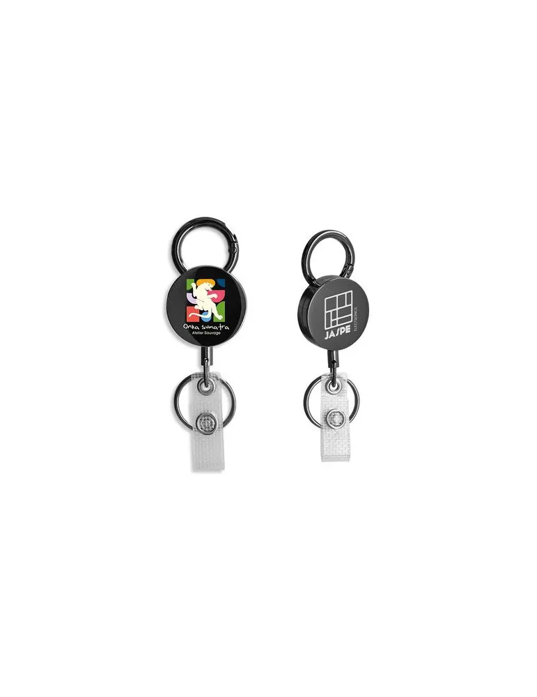 BADGE: PORTE-BADGES RETRACTABLE COQUE EN METAL cadeau entreprise pas cher