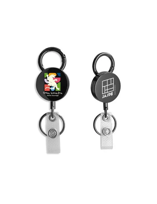 BADGE: PORTE-BADGES RETRACTABLE COQUE EN METAL cadeau entreprise pas cher