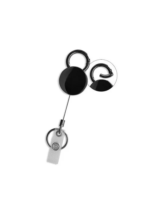 BADGE: PORTE-BADGES RETRACTABLE COQUE EN METAL impression haute définition