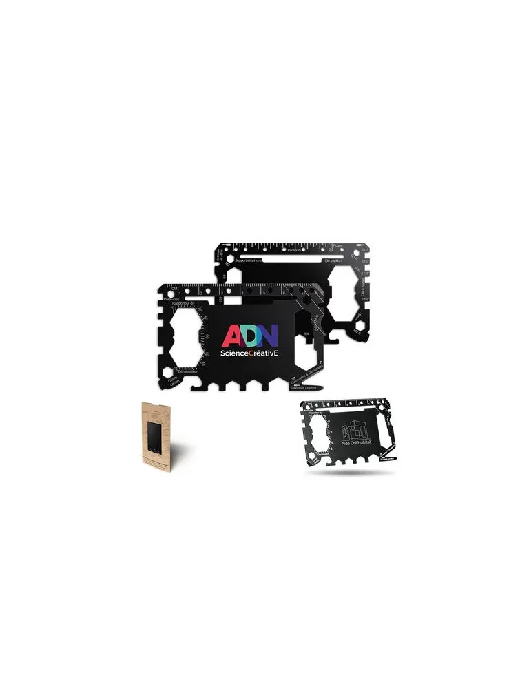 CARTE OUTIL MULTIFONCTION EN ACIER INOXYDABLE