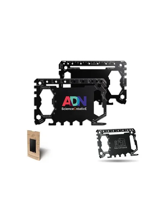 CARTE OUTIL MULTIFONCTION EN ACIER INOXYDABLE