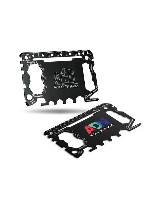 CARTE OUTIL MULTIFONCTION EN ACIER INOXYDABLE