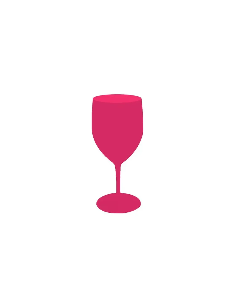 Verre à vin fushia réutilisable et personnalisable 30cl sans BPA conformément à la réglementation française
