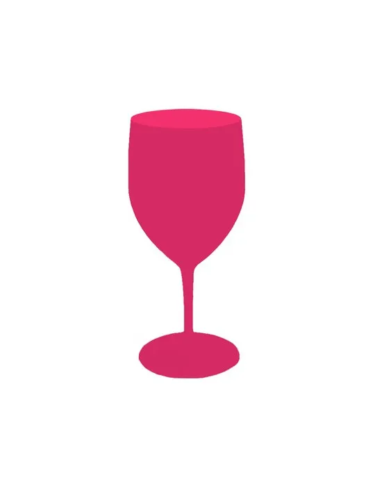 Verre à vin fushia réutilisable et personnalisable 30cl sans BPA conformément à la réglementation française