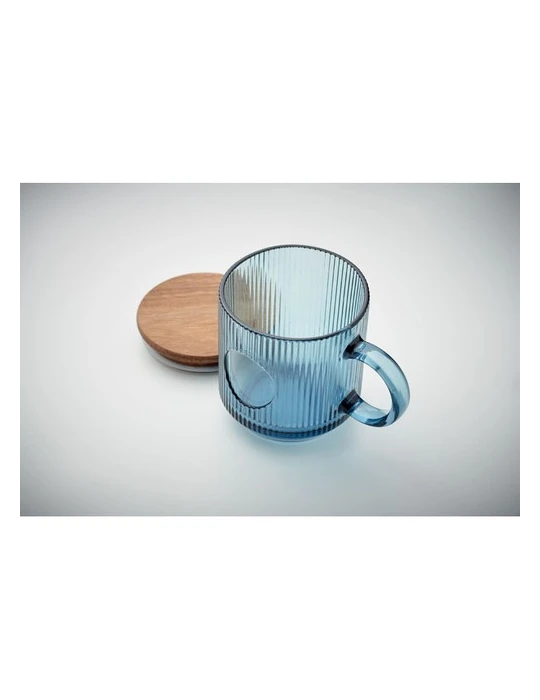 VITRIO MUG Mug en verre strié 300ml Matières : verre Couleurs : bleu transparent livraison express 24h 48h