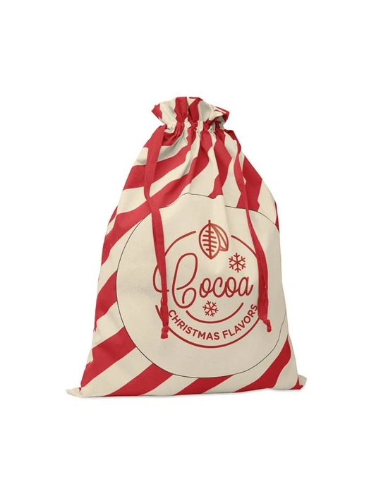 LAUKKU Grand sac coton Père Noël