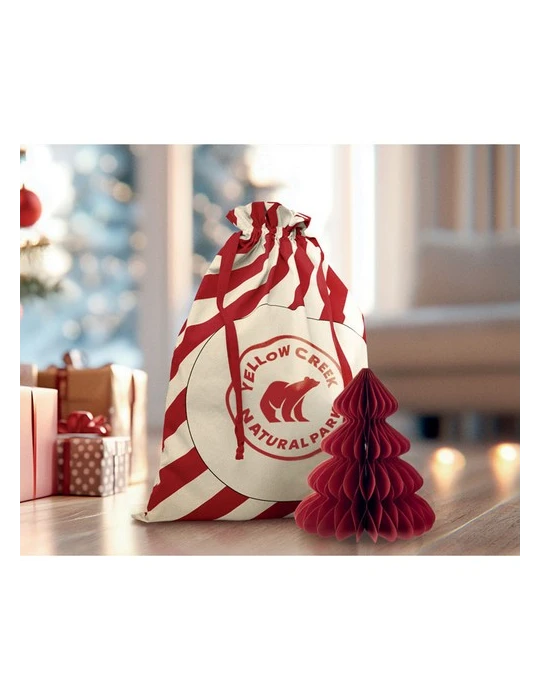 LAUKKU Grand sac coton Père Noël