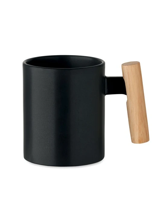 CRENATE Mug en céramique 320 ml Couleurs : noir objet promotionnel éco-responsable