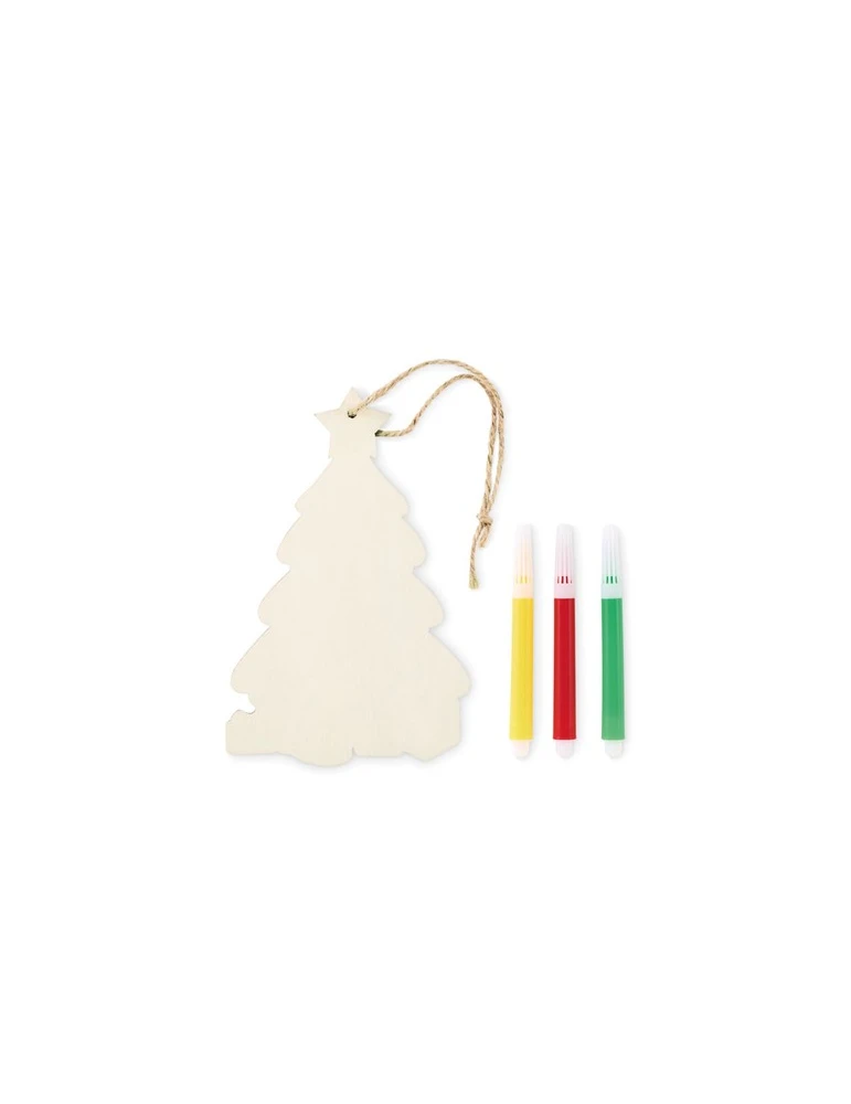 COLORTREE Décoration sapin de Noël Couleurs : bois personnalisable avec votre logo