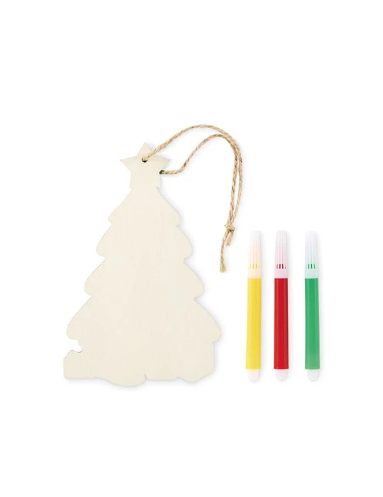COLORTREE Décoration sapin de Noël Couleurs : bois personnalisable avec votre logo