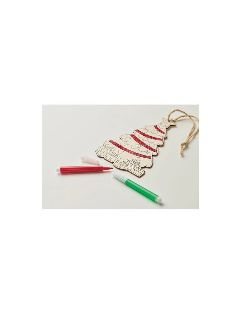 COLORTREE Décoration sapin de Noël Couleurs : bois cadeau entreprise pas cher