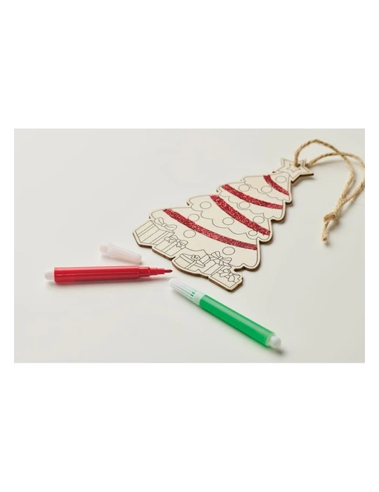 COLORTREE Décoration sapin de Noël Couleurs : bois cadeau entreprise pas cher