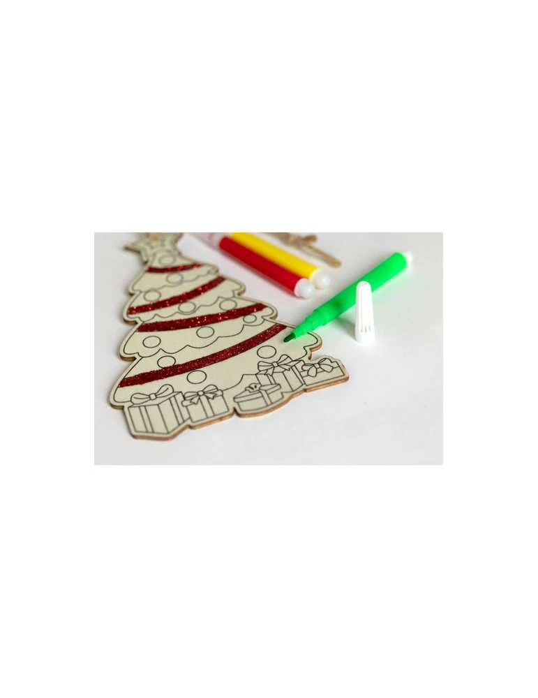 COLORTREE Décoration sapin de Noël Couleurs : bois marquage laser ultra précis