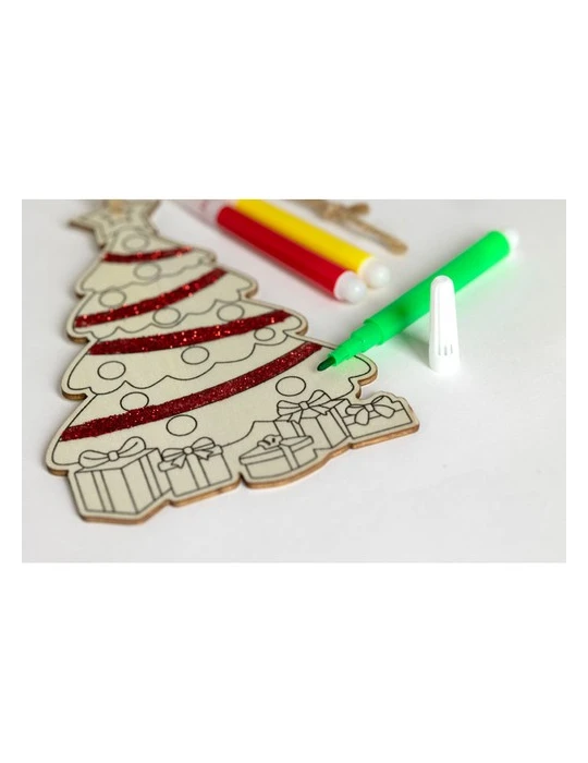 COLORTREE Décoration sapin de Noël Couleurs : bois marquage laser ultra précis