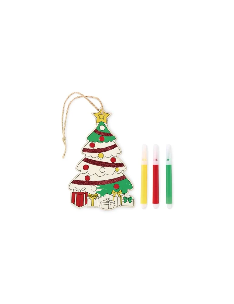 COLORTREE Décoration sapin de Noël Couleurs : bois objet promotionnel éco-responsable