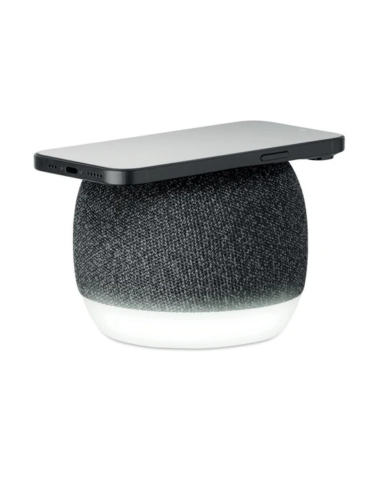 LISTOO+ Enceinte chargeur sans fil 15W Matières : ABS Couleurs : noir impression haute définition