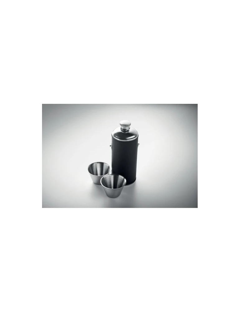 COCOON Bouteille avec gobelets Couleurs : noir impression haute définition