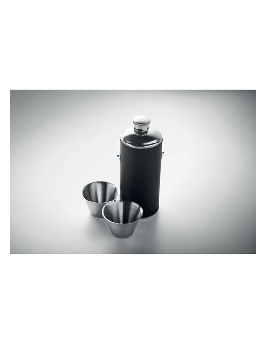 COCOON Bouteille avec gobelets Couleurs : noir impression haute définition