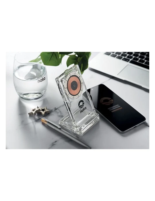 CRYL Chargeur sans fil 15W Matières : acrylique Couleurs : transparent personnalisable avec votre logo