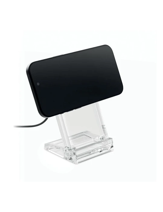 CRYL Chargeur sans fil 15W Matières : acrylique Couleurs : transparent marquage laser ultra précis