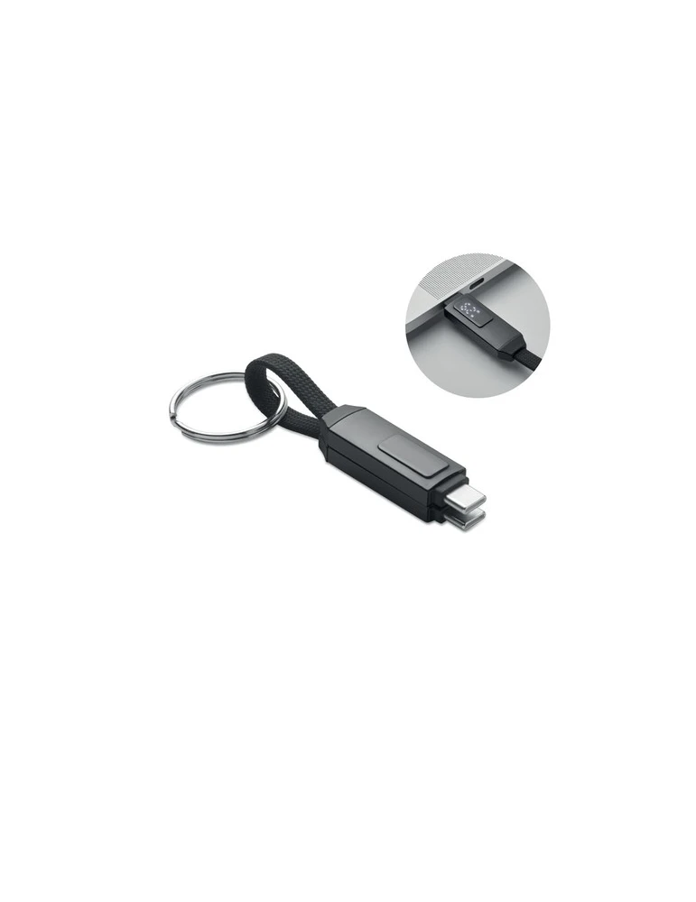 KEYSTO Porte-clés et câble de charge Couleurs : noir