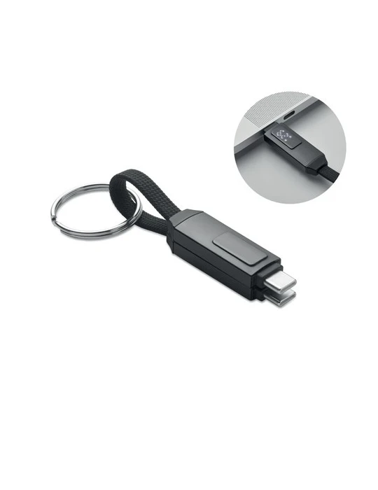 KEYSTO Porte-clés et câble de charge Couleurs : noir