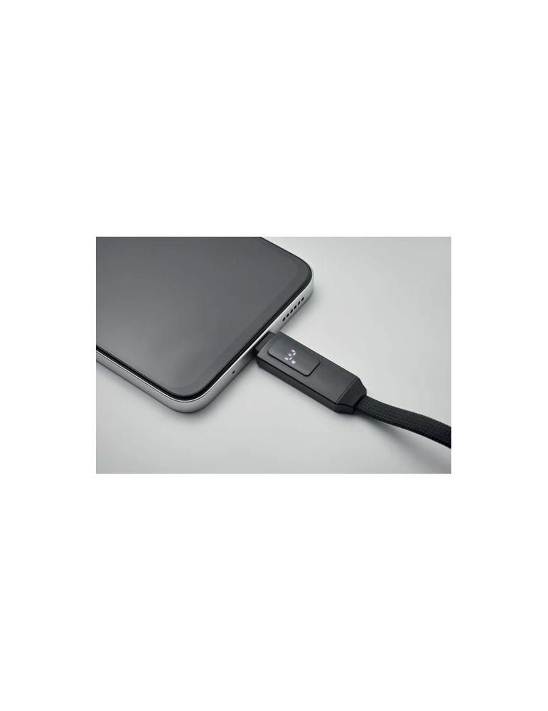 KEYSTO Porte-clés et câble de charge Couleurs : noir cadeau collaborateur premium