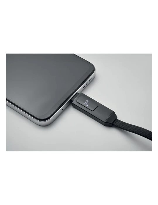 KEYSTO Porte-clés et câble de charge Couleurs : noir cadeau collaborateur premium