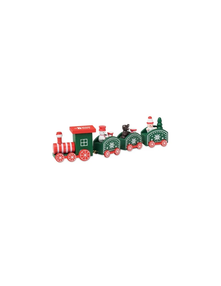 JUNA Train de Noël en bois Couleurs : assortiment goodies publicitaire événementiel
