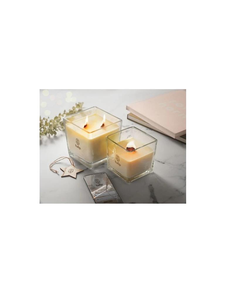 RIUADA Bougie en cire végétal 1300 gr Matières : verre Couleurs : transparent personnalisable avec votre logo