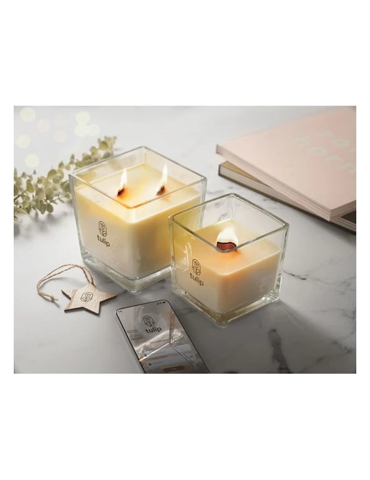RIUADA Bougie en cire végétal 1300 gr Matières : verre Couleurs : transparent personnalisable avec votre logo
