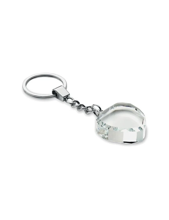 HEARTWARD Porte-clés cœur en verre Matières : verre Couleurs : transparent personnalisable avec votre logo