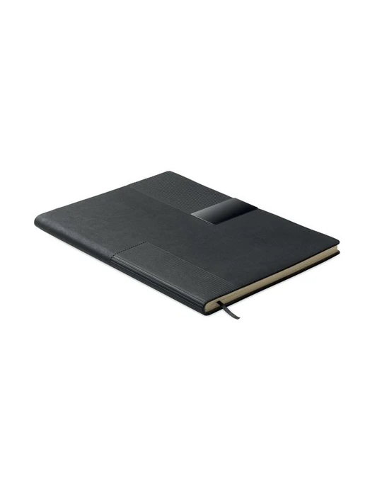 TREZE Carnet A5 en PU souple Matières : papier recyclé Couleurs : noir