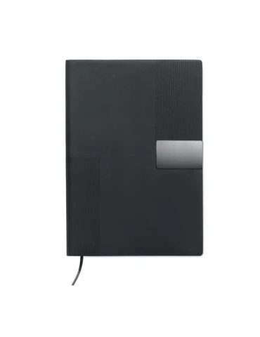 TREZE Carnet A5 en PU souple Matières : papier recyclé Couleurs : noir 2