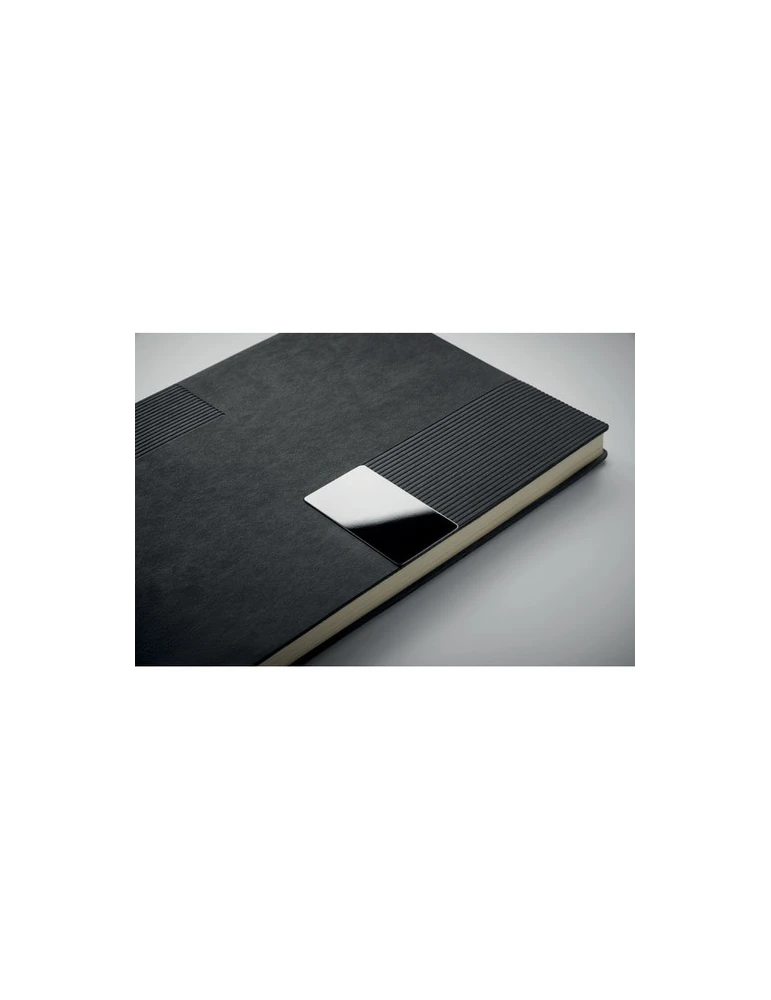 TREZE Carnet A5 en PU souple Matières : papier recyclé Couleurs : noir marquage laser ultra précis