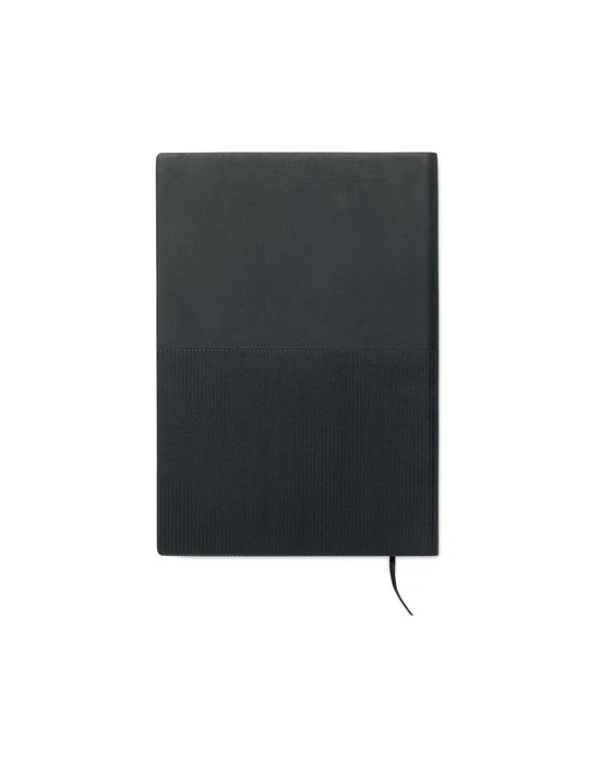 TREZE Carnet A5 en PU souple Matières : papier recyclé Couleurs : noir objet promotionnel éco-responsable