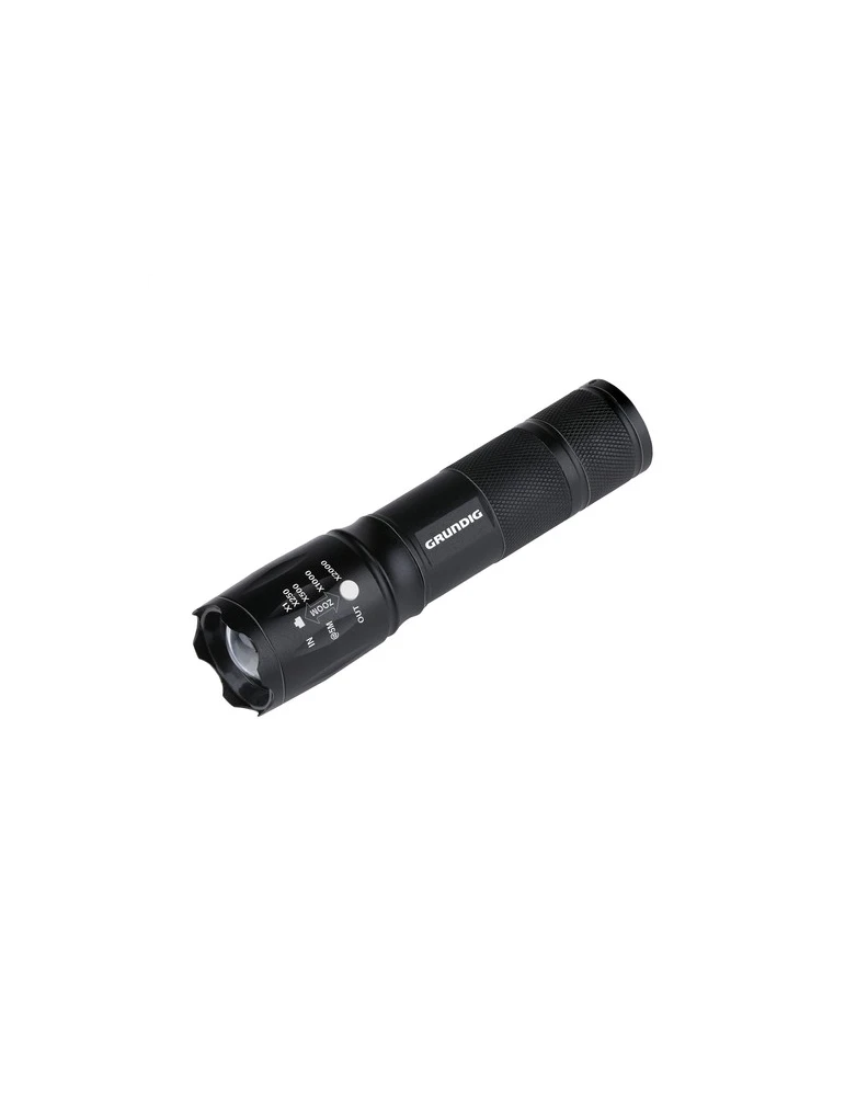 Grundig 1W LED-Torch Zoom lampe de poche Matières : aluminium Couleurs : noir